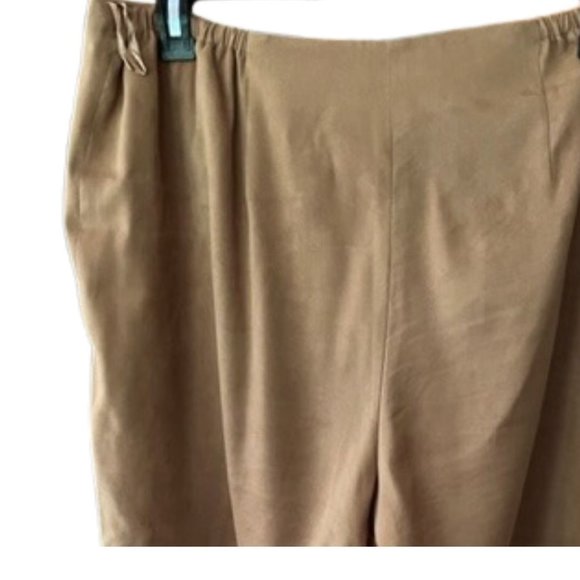 Talbots Suede-look Moleskin Pants, caramel color, 18W Petite - Picture 6 of 7